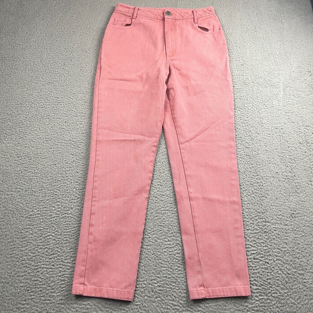 Lucy & Yak Dana Jeans Womens 28 Pink Twill Organic High Rise Straight Leg